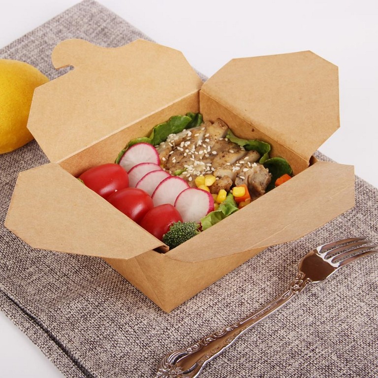 100% recyclable, Biodegradable Natural Brown Kraft Leakproof Food Box -WELLERpack