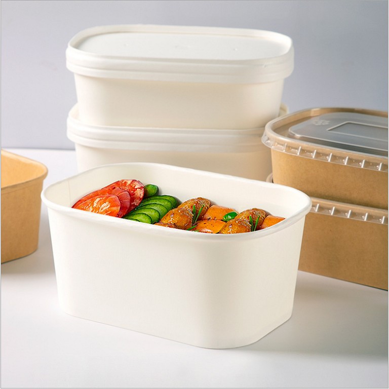 Cup Paper 650ml Rectangle Paper Salad Bowls -WELLERpack