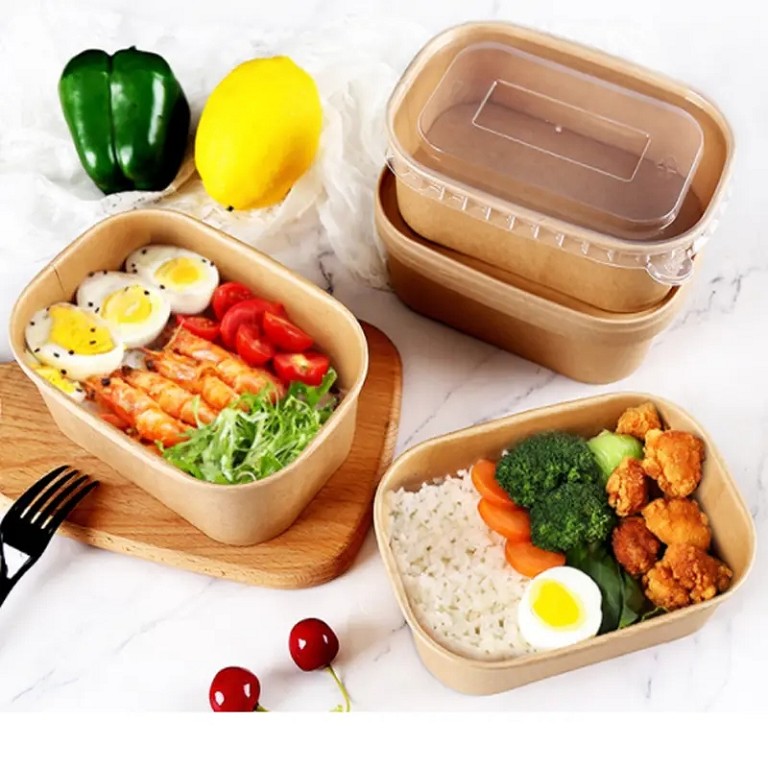 Cardboard rectangular salad bowl 1000ml -WELLERpack