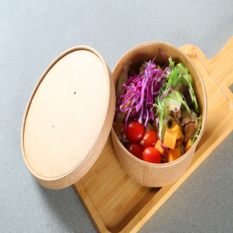 Food Grade Paper ECO Friendly Kraft Paper Salad Bowl -WELLERpack