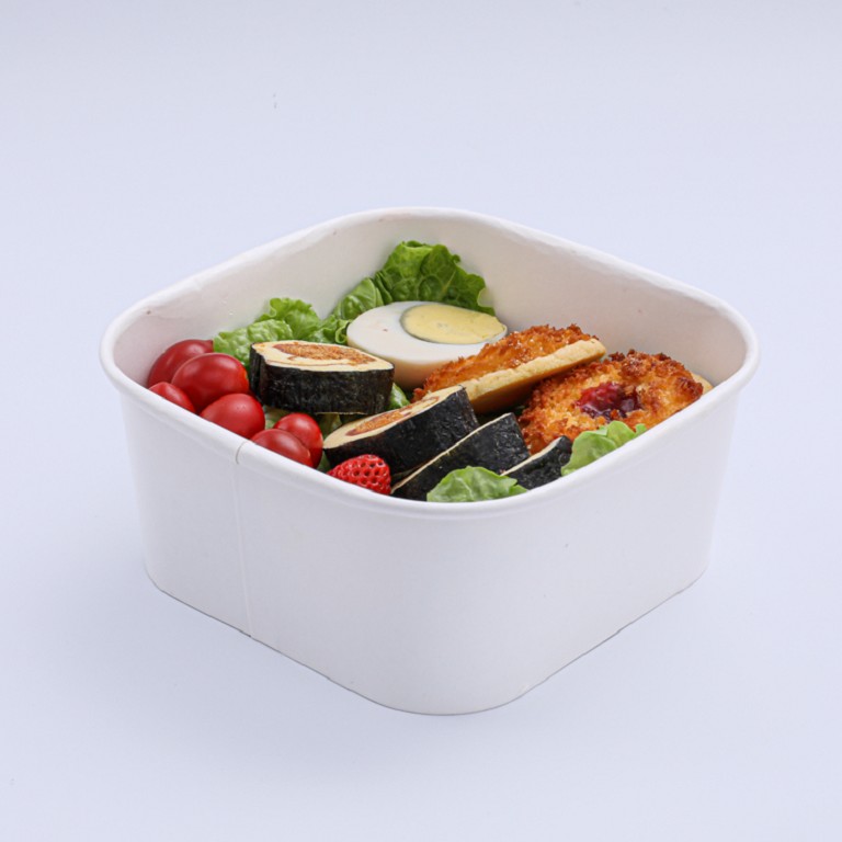 1000ml Rectangle Kraft Paper Bowl  PE Lined 170mm -WELLERpack