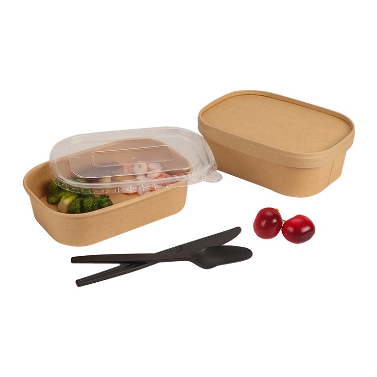 Rectangle DELI Salad Kraft Bowl PLA Lined