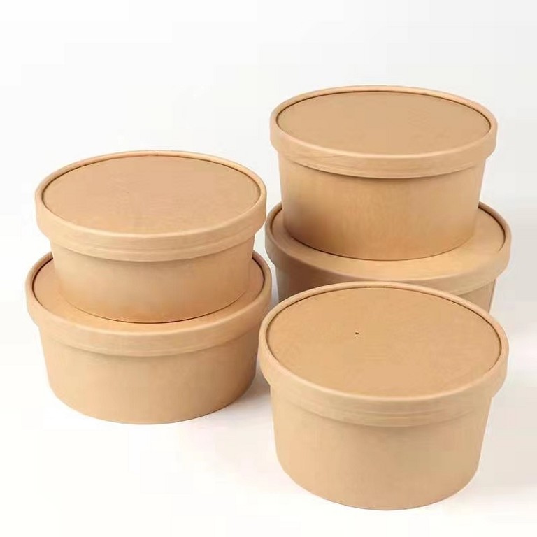 Disposable paper bowls and soup cups with lids, a great choice for takeaway!