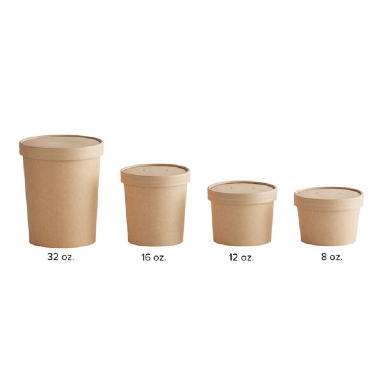 Disposable paper bowls and soup cups with lids, a great choice for takeaway!